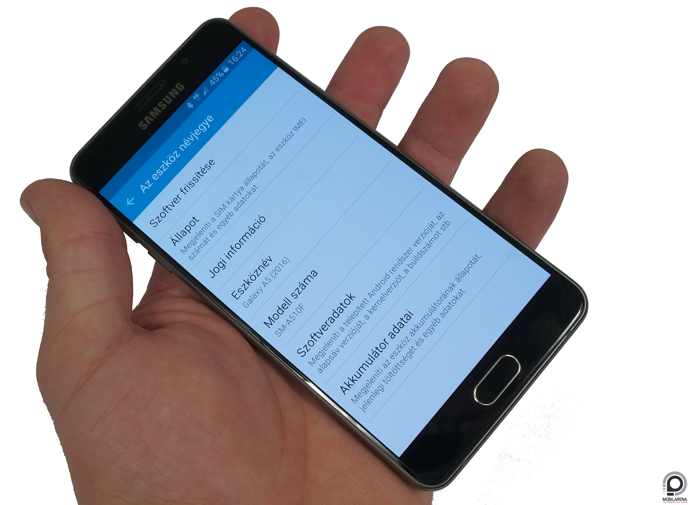 Samsung Galaxy A5 (2016) - közepesen olvas - Mobilarena Okostelefon teszt